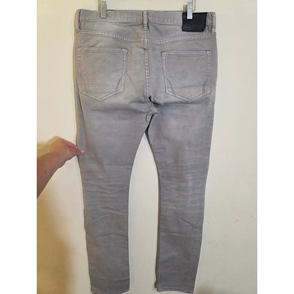 AllSaints Razor Skinny Fit Jeans Mens‎ 33 Light Grey Button Fly Denim ME044E